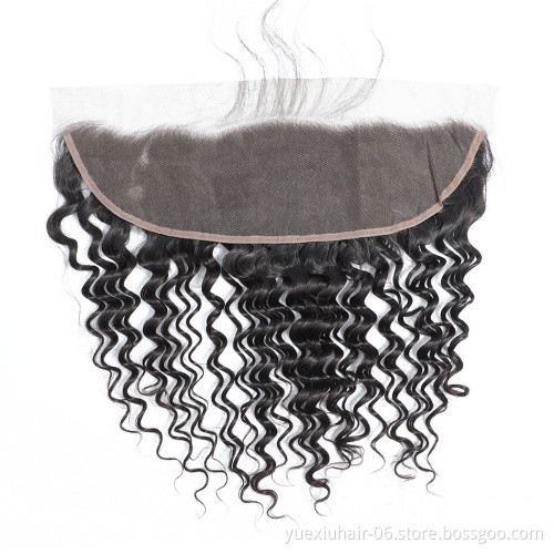 Free Parting 130% Density Unprocessed Virgin Human Hair Lace Closure With Baby Hair